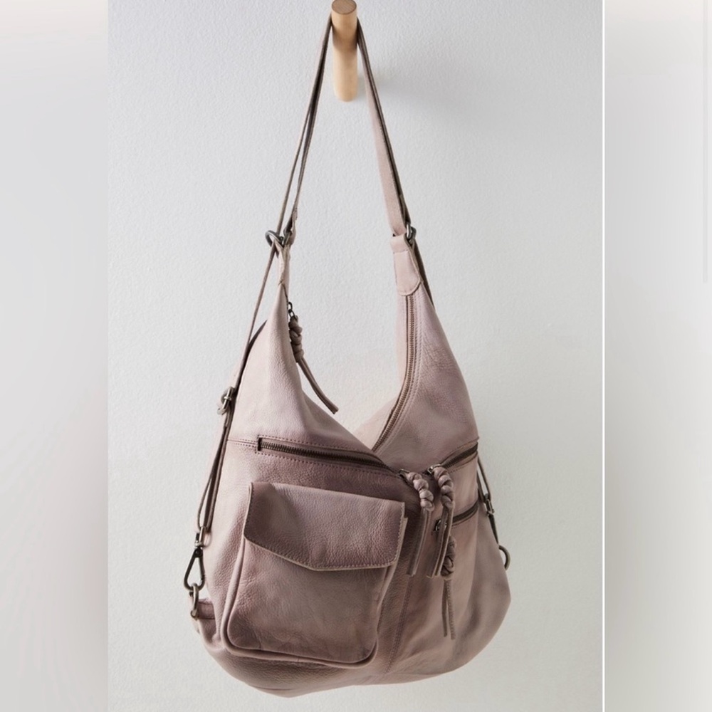 NWT Free People Brixie Convertible Bag in Smoke Embers Leather Hippie Boho Gypsy